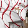 Geometric Abstract Lines Red Gray Sheer Curtains for Living Room Decoration Window Curtains Kitchen Tulle Voile Organza Curtains