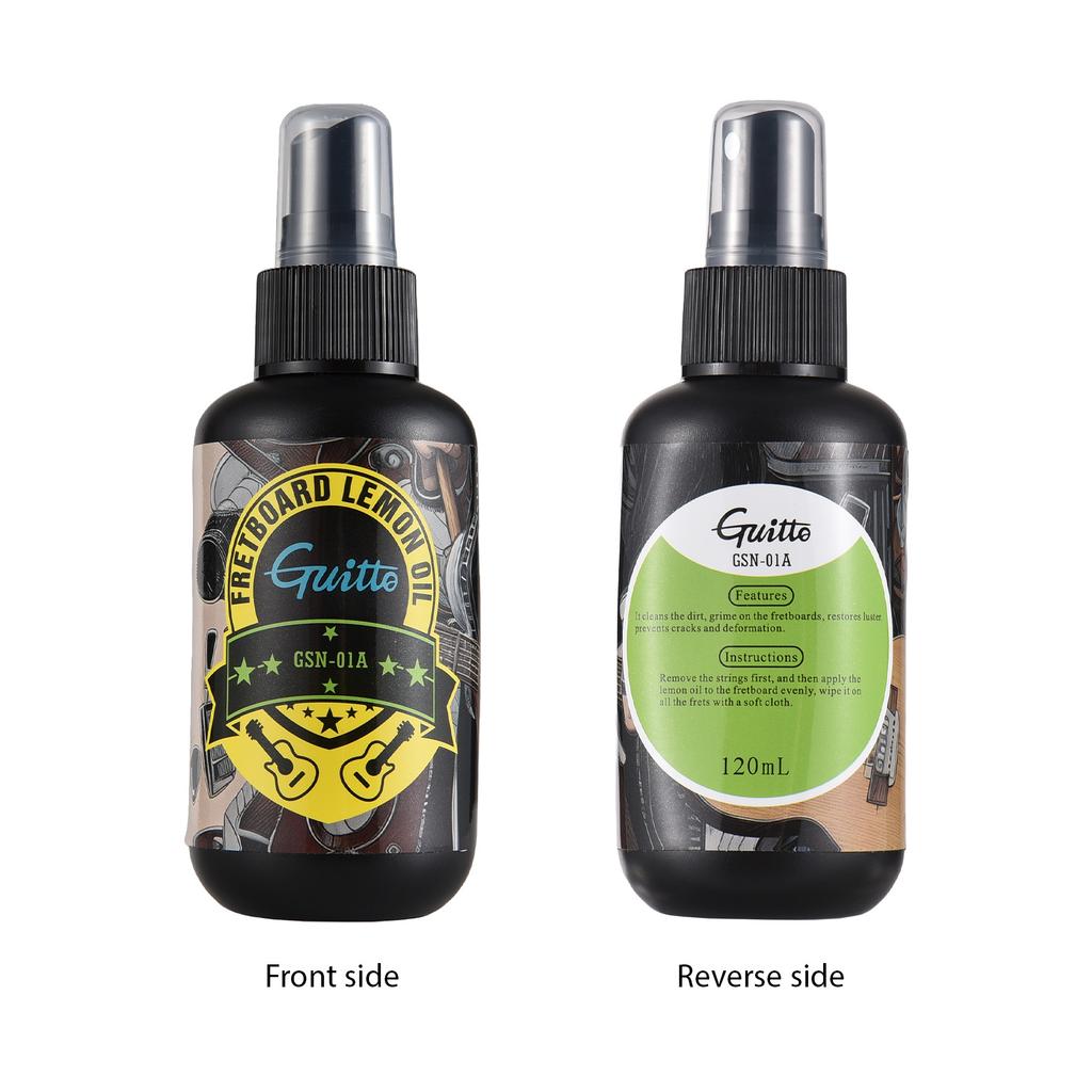 Guitar Cleaning Care Kit 120ml Fretboard Lemon Oil with Cleaning Cloth for Guitar Cleaning Maintenance Tool Acoustic/Classical