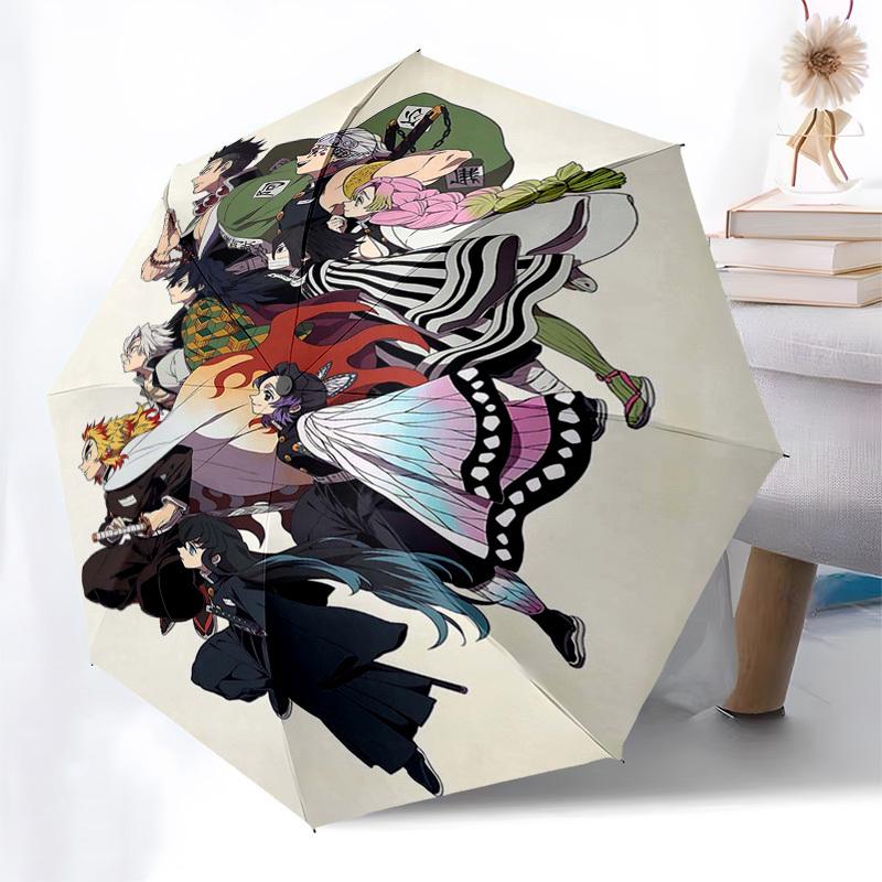 1pc Demon Slayer Characters Outdoor Umbrella - Automatic Opening/Closing - Portable 3-Fold Design - 8 Bone Iron Frame - Festival Gift - Suitable