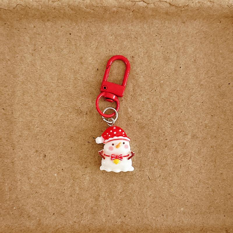 Cartoon Christmas Keychain Cute Santa Snowman Elk Keyring Xmas Party Favors Bag Pendant New Year Gift