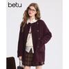 Betu Women's Retro Wool Blend Mid-length Overcoat