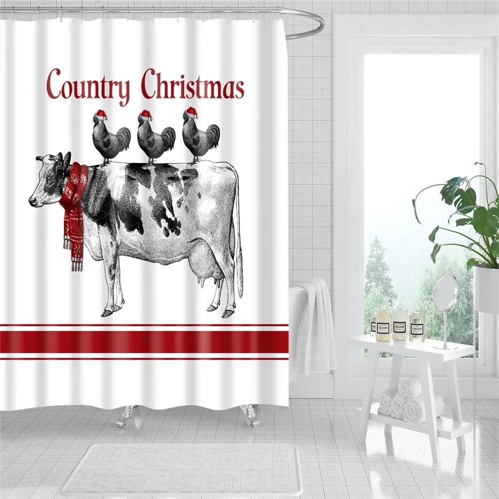 Universe Starry Sky Shower Curtain Bathroom Decor Bath Curtains Waterproof Polyester Christmas Snowflake Bathroom Curtains