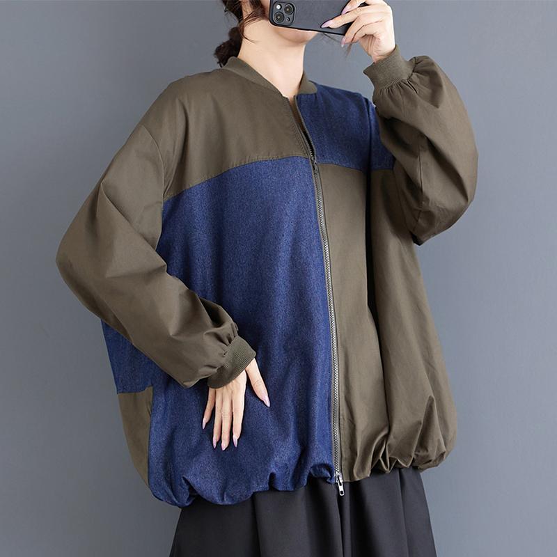 Dimanaf 2025 Spring Autumn Plus Size Jacket Women Tops New Oversize Coat Casual Long Sleeve Loose Outerwear