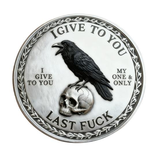 

1/2/3/5 шт. Монета-сувенир Череп ворона, Сверхпрочная, Монета-вызов «Отношение вороны», Жетон свободы и юмора, Металлический значок, Украшение для дома 1pc