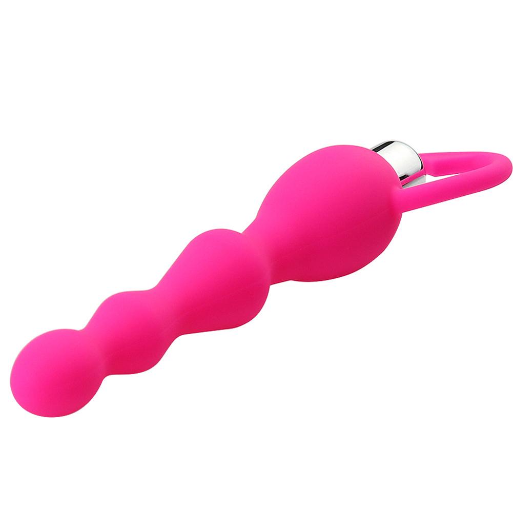 Puntos Women Silicone Long Pull Beads Vibrator Anal Plug Massage Masturbation Product