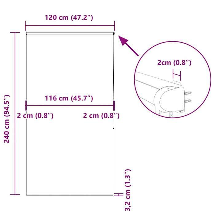 VidaXL Store enrouleur de douche avec cassette largeur du tissu 116 cm, store de douche, store enrouleur de rideau de 4014992