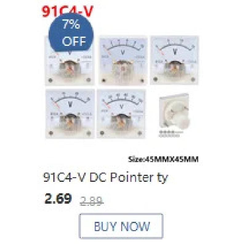 91C4-UA DC Pointer Type Ammeter 50A -0 - 50A 100A -0 - 100A 200A -0 - 200A 300A -0 - 300A Analog Mechanics Plate Table