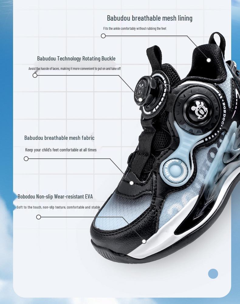 Bobodou Boys' Non-slip Breathable Basketball Running Shoes - Autumn 2025 Trend