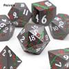 7 Pcs Black Flower Metal Dice Solid Metal Polyhedral Dice Set Suitable for Role-Playing RPG Board Game Card Game