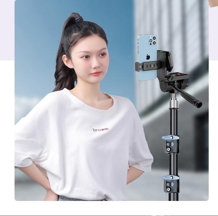 2025 Pro Live Streaming Stand: Dual Phone Tripod with Fill Light for Streamers & Vloggers