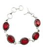 Red Garnet Gemstone Silver Plated Handmade Bracelet Jewelry BR 90