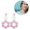 Statement Flower Earrings for Women Comfortable Acrylic Designs Portable Decoration for Bohemian and Retro Styles