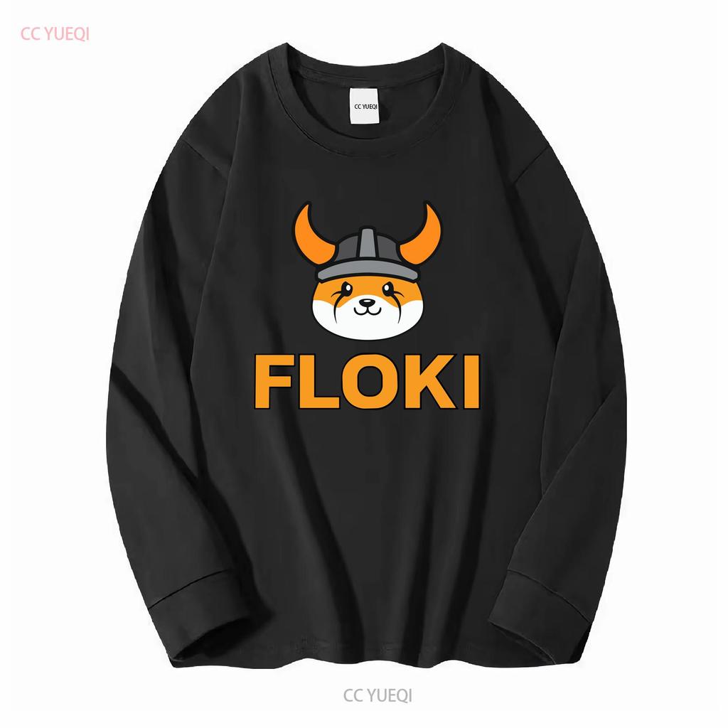 Floki Inu Memecoin Crewneck T Shirt Cryptocurrency Crypto Token long or short sleeves vintage Washed Soft Versatile Unisex