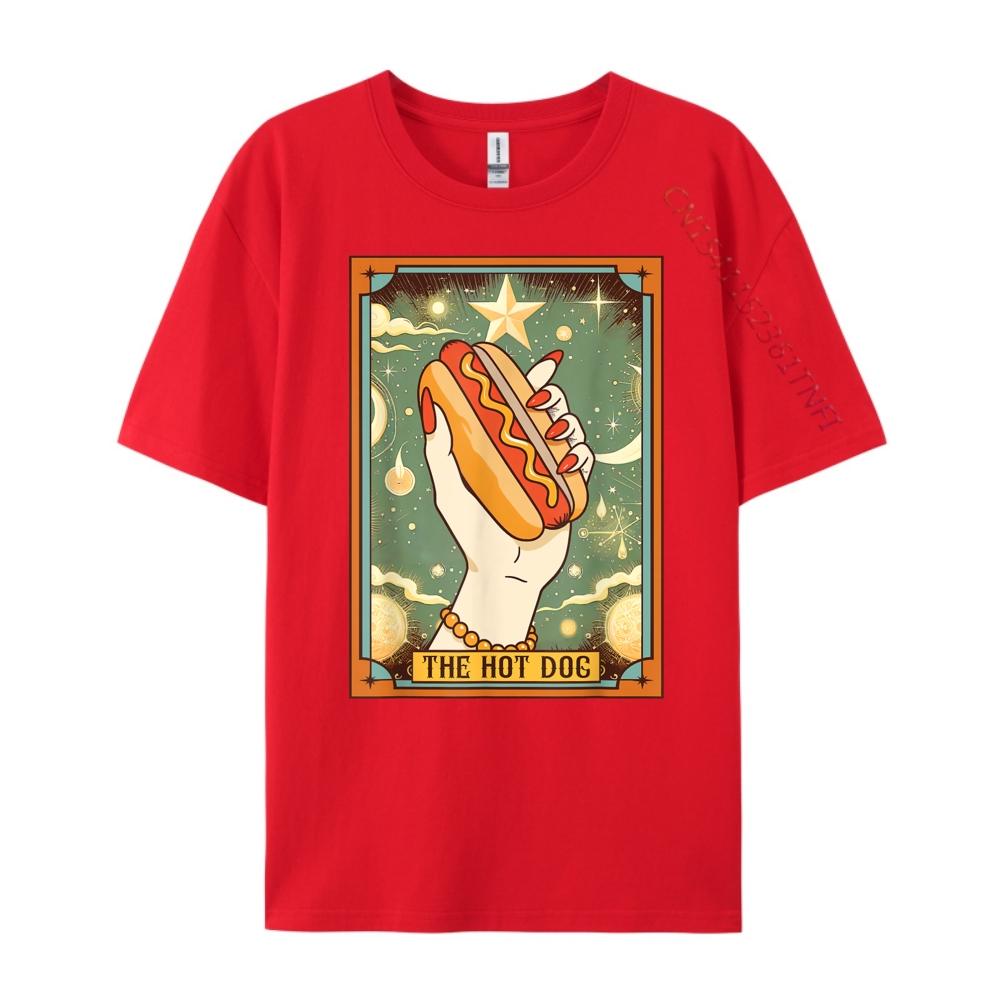Hot Dog Bun Lover Foodie Food Lover The Hot Dog Tarot Card Camisetas Durable and Wearresistant Vintage T Shirts Party S