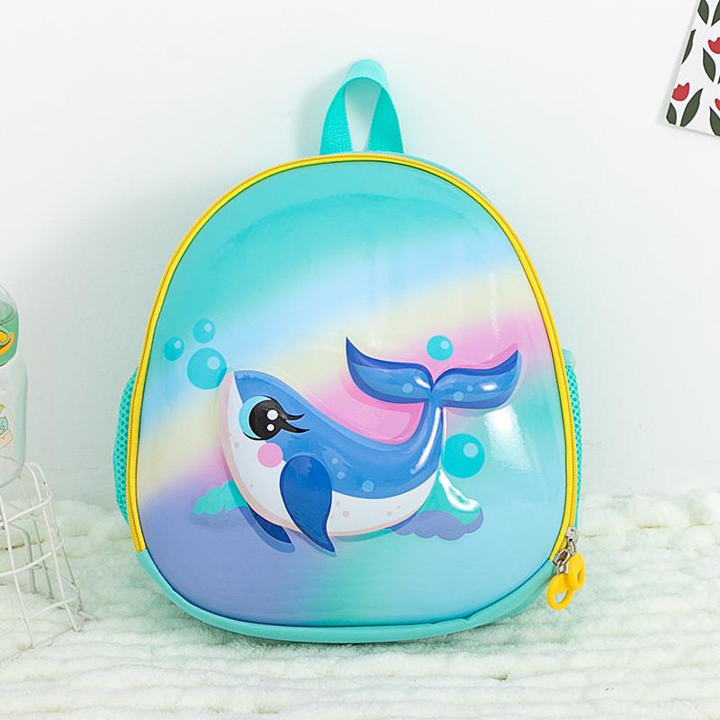 

Cartoon Dolphin Childrens School Bag With Lightweight Eva Material For Toddlers зелений