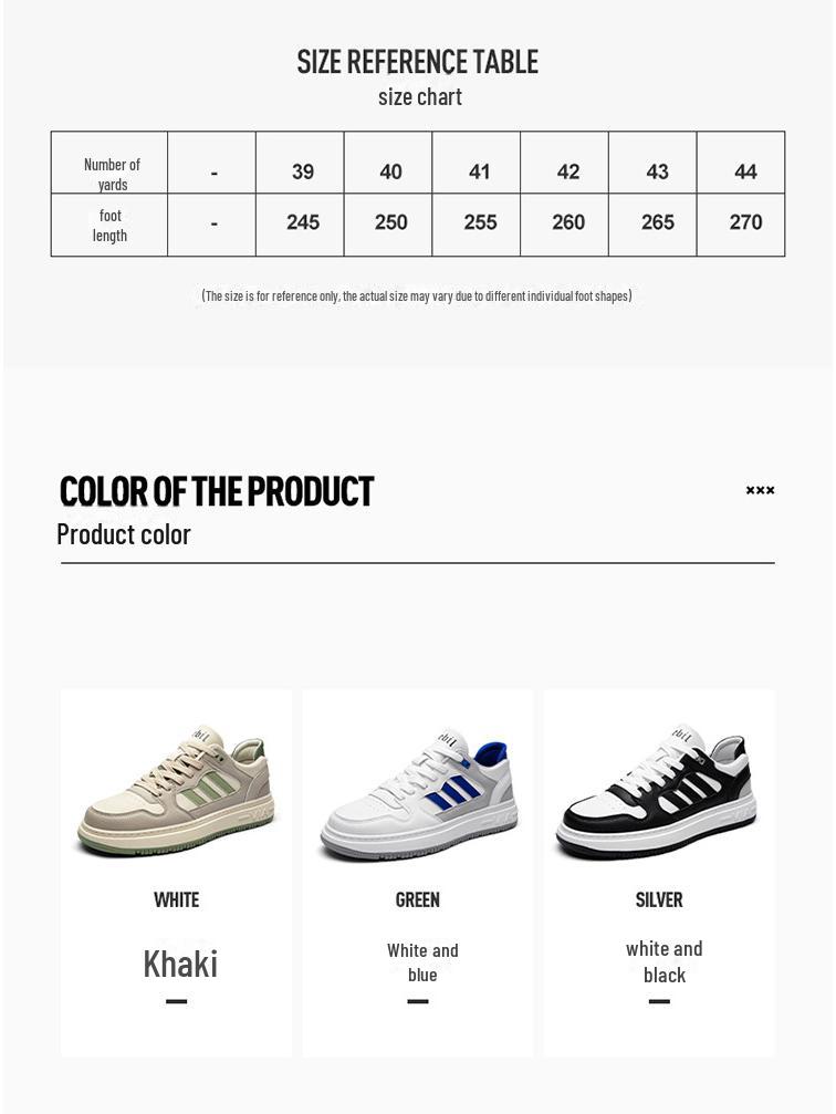 2023 Übergröße Herren-Sneakers: Echtes Leder im Hongkong-Stil, Weißes Sportschuhe mit dicker Sohle für Frühling/Sommer