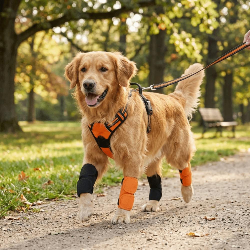 2pcs Thermal Warm Keep Pet Knee Brace Soft Plush Lining Pet Warm Leg Wrap  Outdoor Leg Support