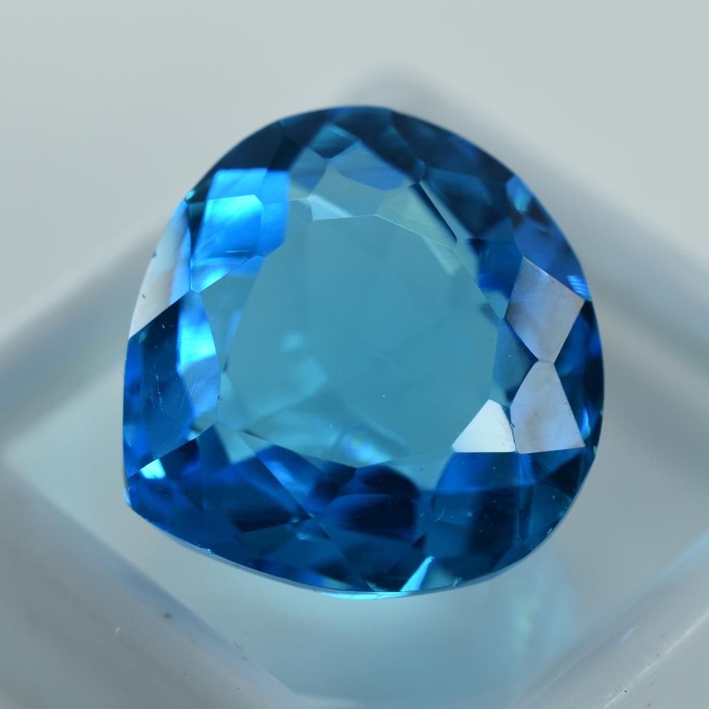 18.30 Ct Lab-Created Pear Ocean Blue Aquamarine   Loose Gemstone A++