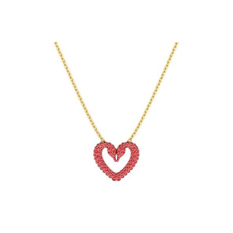 Swarovski Sublima China exclusive series Una heart-shaped gold-tone pendant imitation crystal necklace for women 5634723