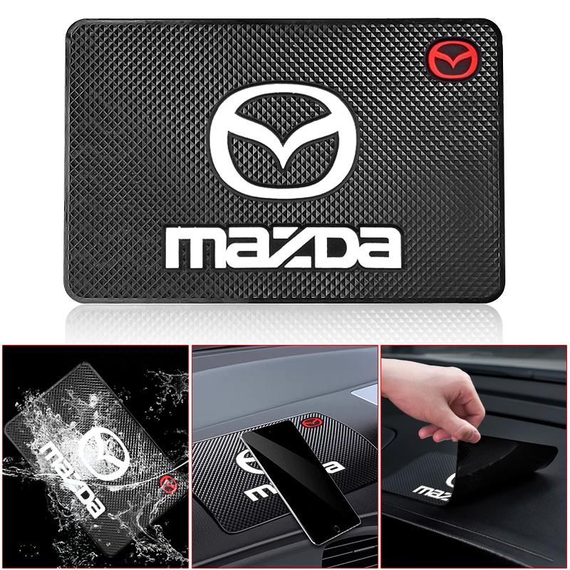 1Pcs Car Emblem Anti Slip Pad Phone Holder Non-Slip Mat Car Stlying For Mazda 6 3 CX5 5 2 323 CX7 Demio Atenza Axela MX30 CX30 CX3 CX9 RX8 RX7