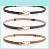 Womens Slim Alloy Waist Belt With Adjustable Pu Leather For Casual And Office Looks