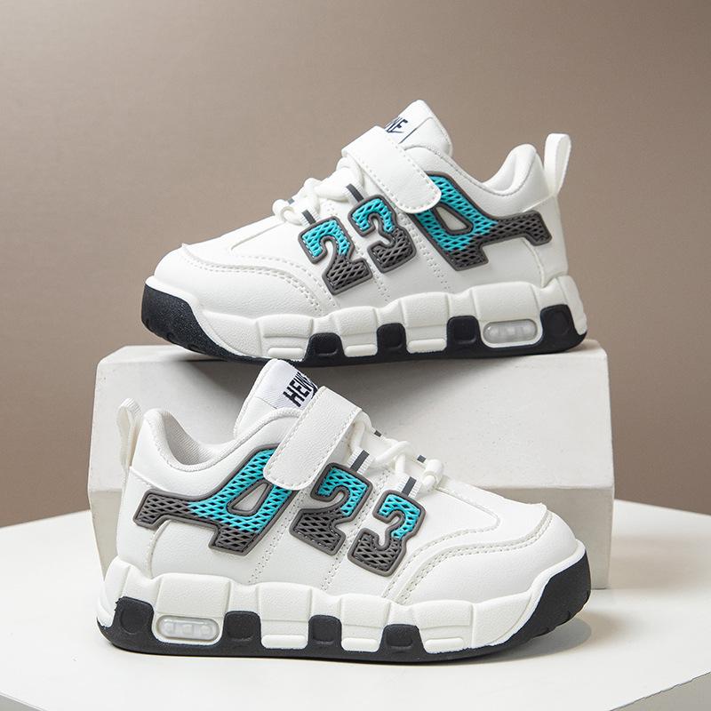 

Кожаные кроссовки для мальчиков 2025 осень новые мягкая подошва легкие нескользящие для детей среднего и старшего возраста универсальная и удобная повседневная обувь 26 yards -31 yards one hand shot 6 pairs белый