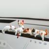 5Pc Car Landscape Cat Ornaments Cute Cartoon Cat Ornament Car Center Console Navigator Screen Sleeping Cat Decoration Miniatures