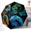 1pc Composition of Fire Water Earth and Air Dragons Automatic Opening and Closing Umbrella - Suitable for Various Occasions, Outdoor Activities, Light