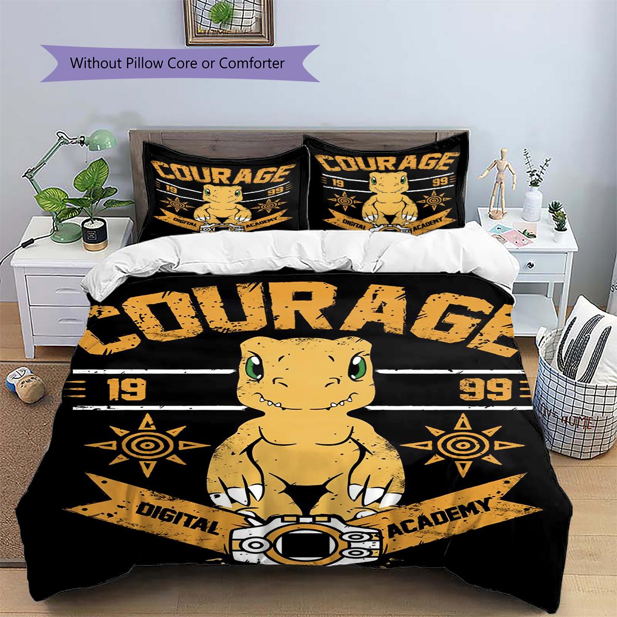 Digimon Trendy Print Design Duvet Cover & Pillowcases, Digimon Fan Bedroom Bedding, Perfect Gift.chl 135x200cm
