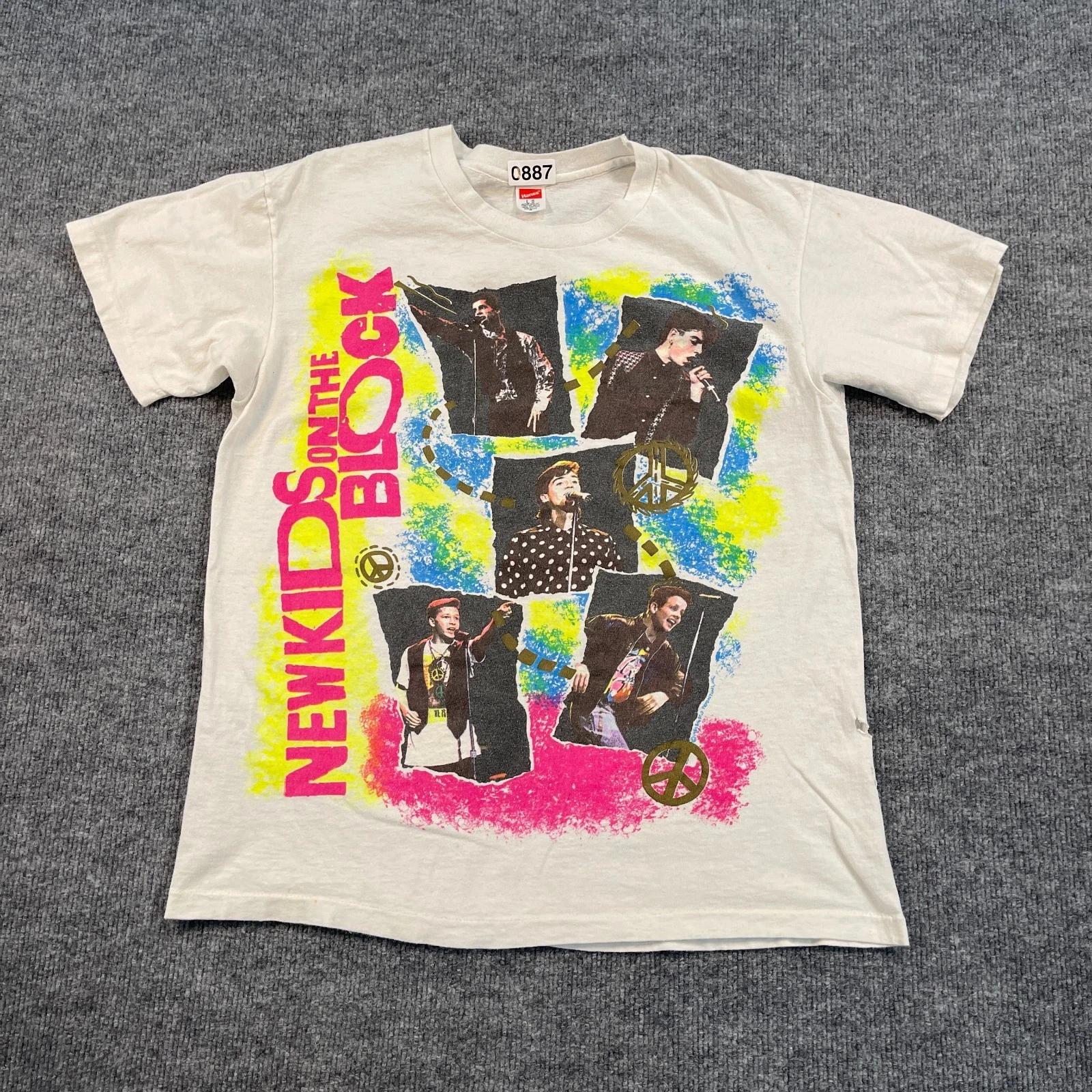 Винтажная футболка New Kids On The Block NKOTB 1989 года, размер Medium, 20x24, ручная печать, подпись 4XL