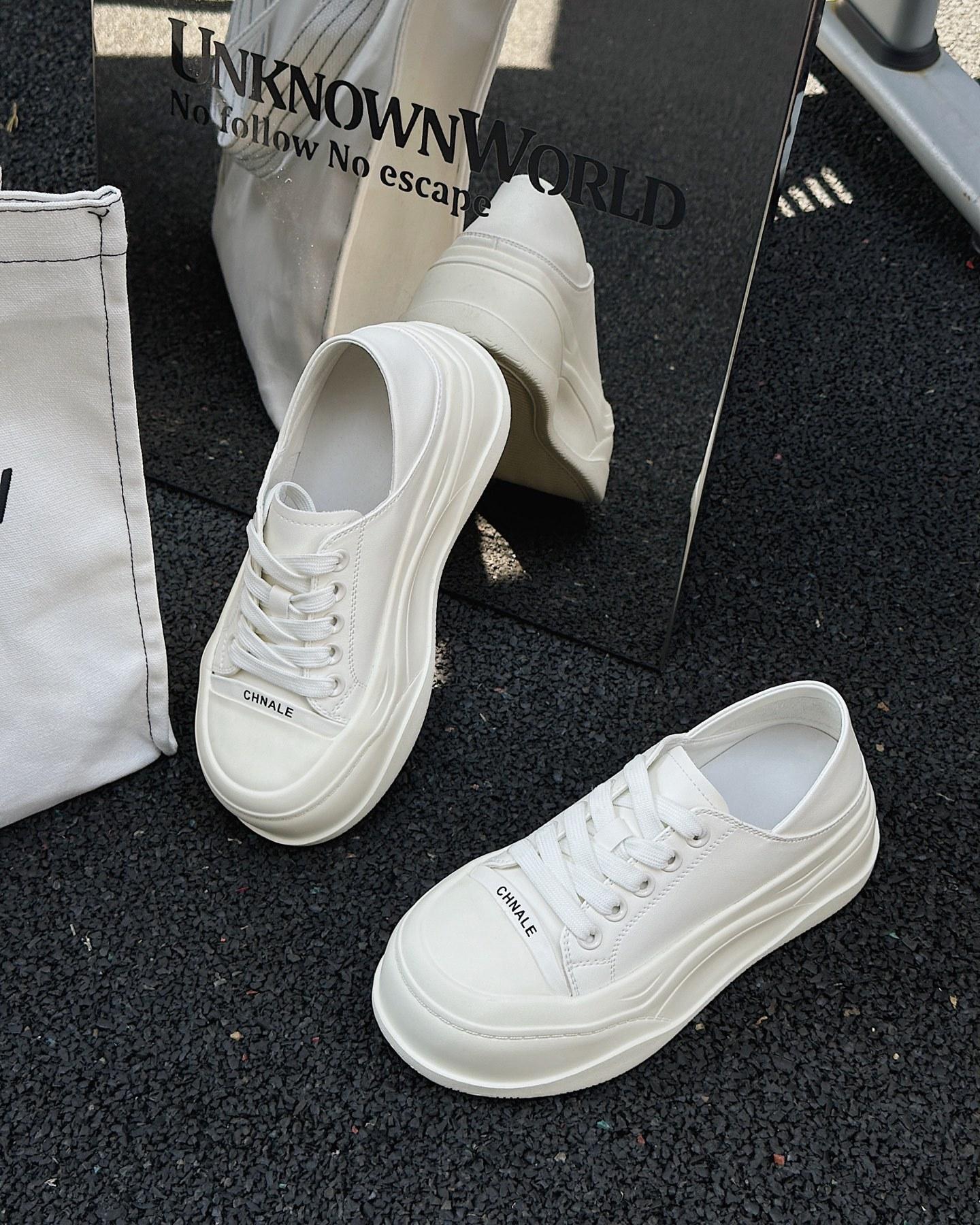 

European muffin thick-soled leather big-headed bread shoes women s 2025 new muffin shoes versatile height-increasing casual shoes 39 бежевый