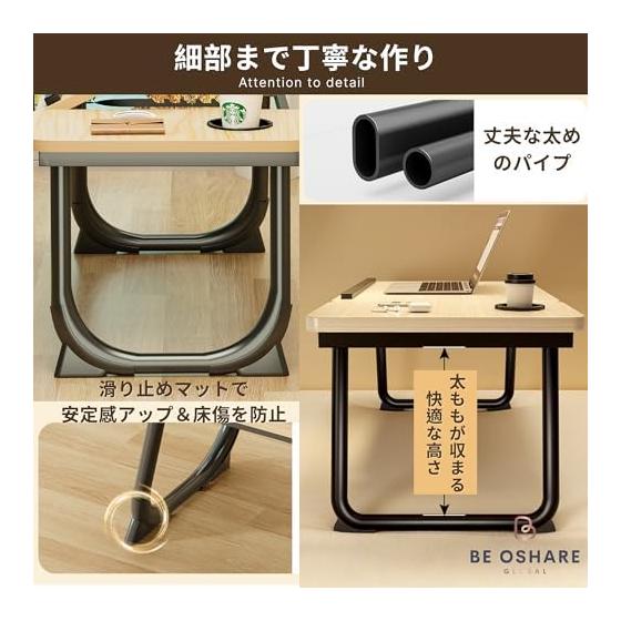 Folding Car Table, Car Desk, Car Folding Table, 5 Height Angle Adjustment, Wooden Board, Compatible with Laptops, Includes Drink Holder, Compatible