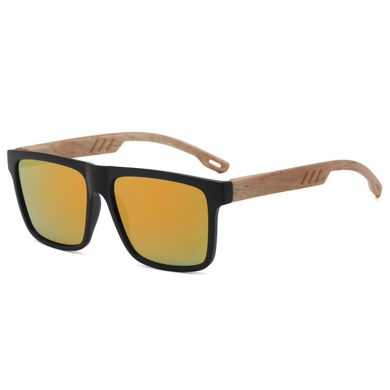 New bamboo and wood retro UV-proof sunglasses men's and women's bicycle driving sunglasses casual fashion glasses