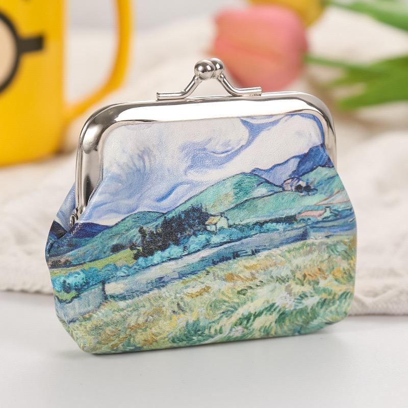 Módní PU kožená peněženka na mince Malba Van Gogha Dámská malá kapsa na drobné Peněženka Mini taška