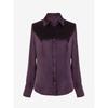 Blue Rose Plus Size Women's Artificial Silk Crepe Satin Women's Long-Sleeved Blouse Gem Buckle Decorative Silm Shirt