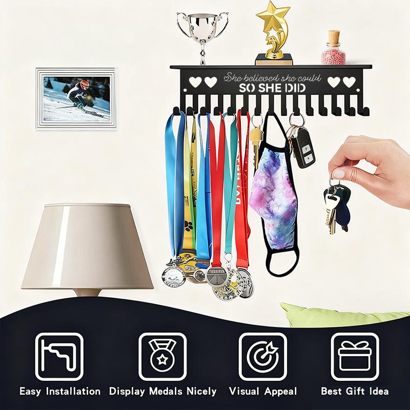 Medal Hook Display Rack Wall-Mounted Awards Storage Holder Key Holder Suitable For Football Basketball Sports Enthusiasts A 1090₽
