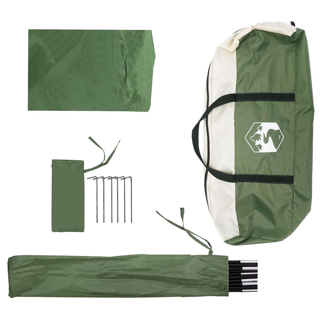 Car Canopy with Roof Green 350 X 250 Cm Polyester and Steel