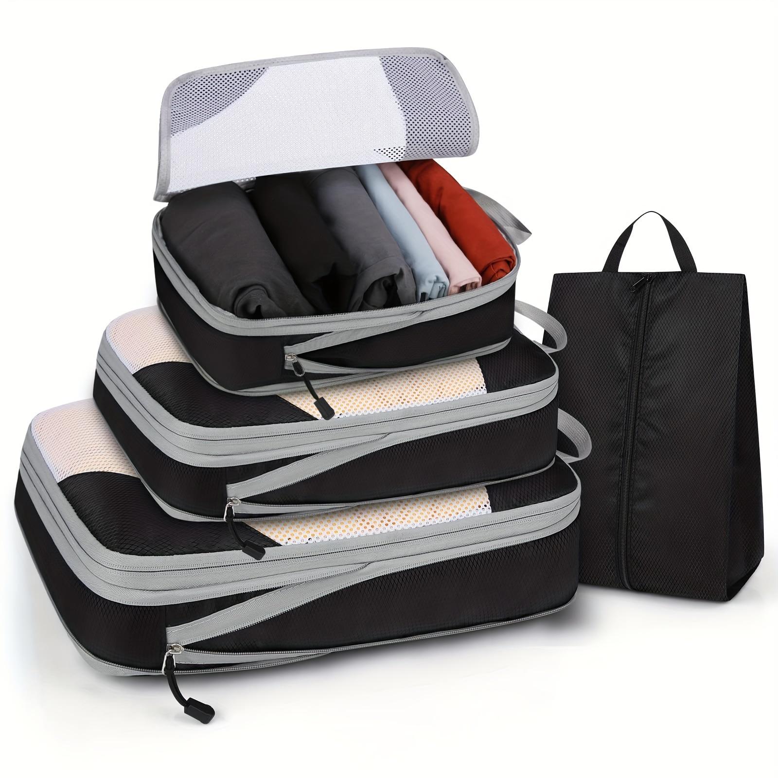 

4 шт./набор компрессионных упаковочных кубиков дорожная сумка для хранения чемодан упаковочные сетчатые сумки для одежды нижнее белье обувь