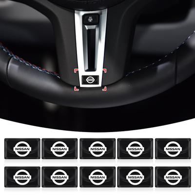 2/5/10 Stück Kohlefaser Lenkrad Auto Logo Emblem 3D Aufkleber für Nismo GTR Altima Qashqai Almera Navara