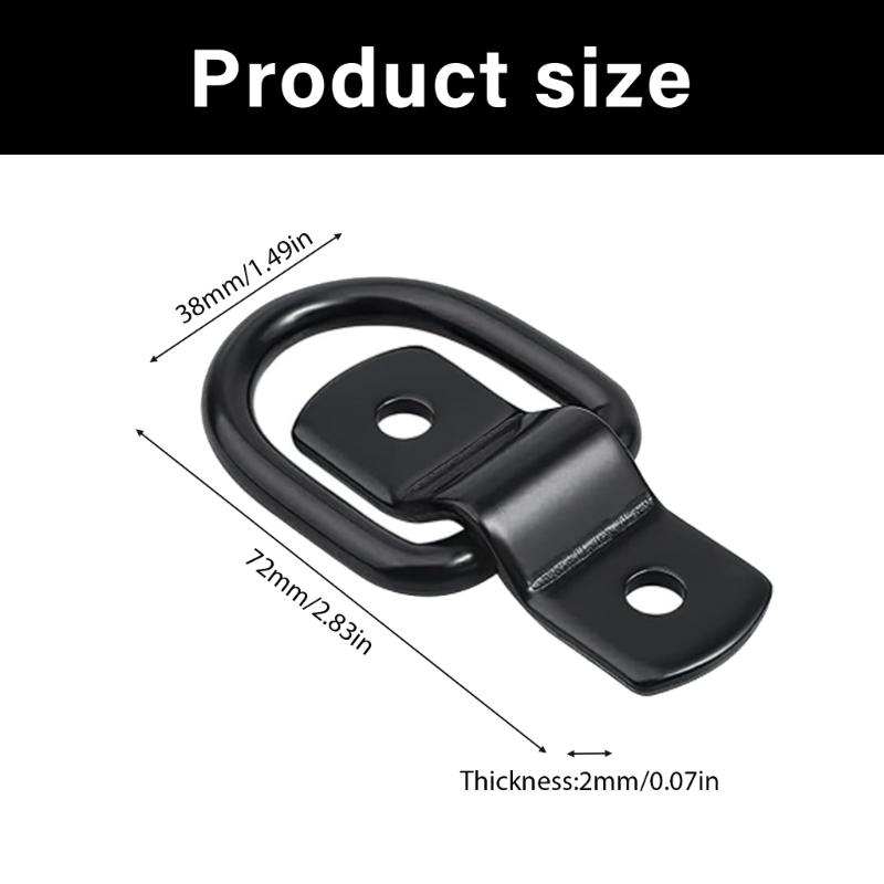 Steel D Rings Lashing Eyelets Heavy Duty Rustproof Assembly Rings For Truck Boats ATV Garage Installation With Screws