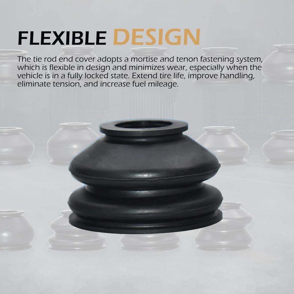 14PCS Tie Rod Boot, Tie Rod End Boot, Rubber Dust Cap Tie Rod End Kit, Ball Joint Boot Replacement Suitable To Most Vehicle (Black)