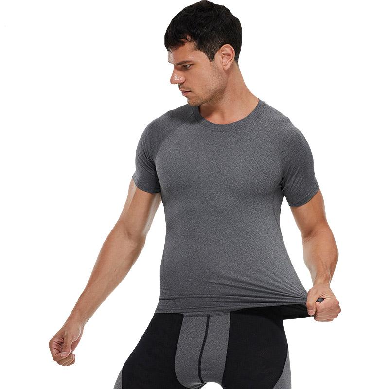 

Мужская быстросохнущая спортивная футболка для бега, фитнеса, впитывающая влагу, эластичный топ с короткими рукавами