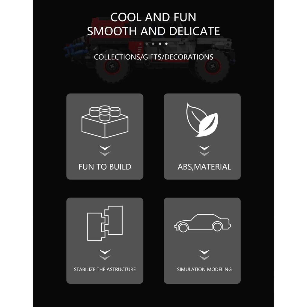 Convertible Sports Car SUV Eight-grid Car Compatible, Assembled Sports Car, Toy Model Ornament