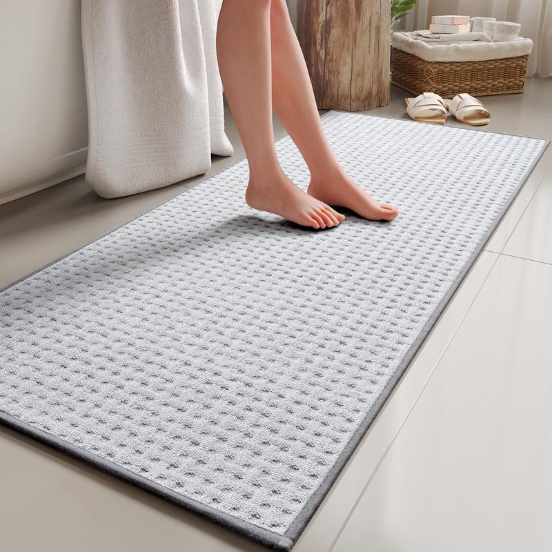 Granular Velvet Bathroom Rug - Super Absorbent Bathtub/Shower Side Mat, Quick-Dry Non-Slip Floor Mats, Anti-Skid Toilet Rugs