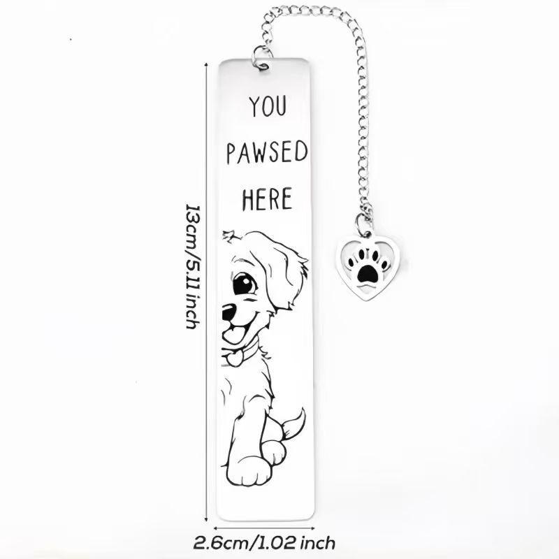 Black & White Funny Cat Dog Stainless Steel Bookmarks - Cute Color Blocking Design