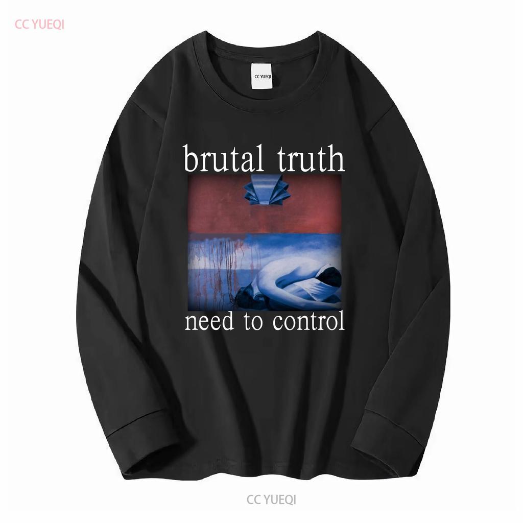 Brutal Truth Need To Control  Black T shirt TS573 vintage Washed Slightly Casual Stretched graphic Versatile homme Breathable