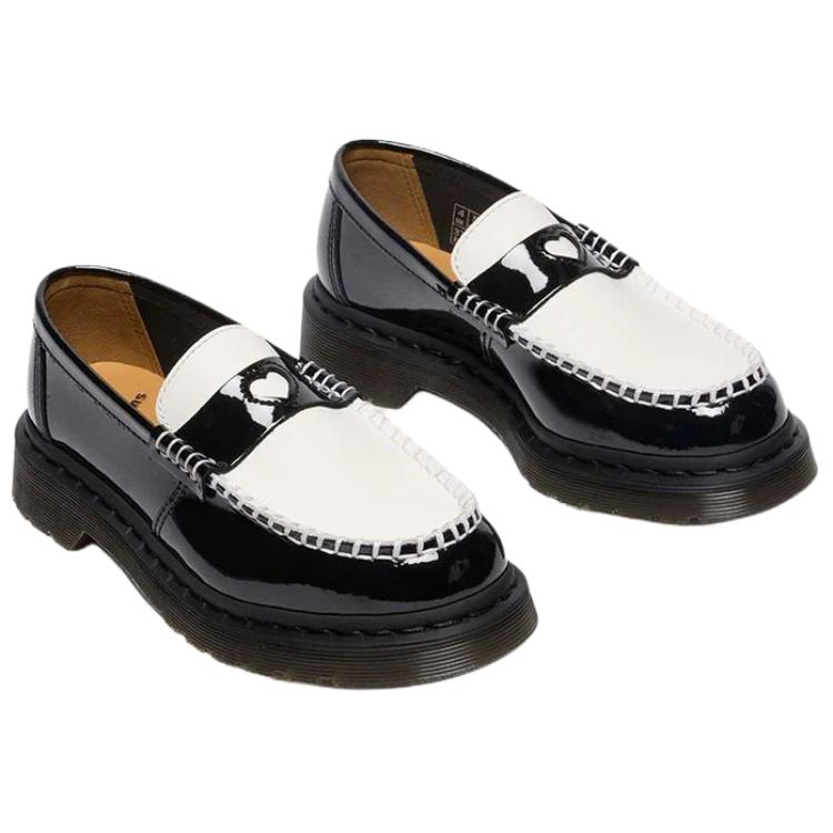 Dr. Martens Women's Penton Heart Two-Tone Arcadia Loafers Black White 41676001