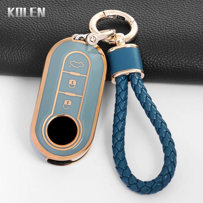 Fashion Tpu Car Key Case Cover For Fiat 500 Ducato Panda 500L Punto Lancia Musa For Citroen Jumper For Peugeot Boxer Keychain