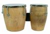Two-Piece Natural Wood Bango Drum Set | Brown Folk Musical Instrument for Percussion & Classical Music