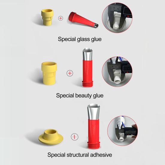 Seam Nozzle Kit 16 Sizes Universal Integrated Seam Beauty Nozzles with 6 Bases Duckbill Design Reusable Nozzles Tips for Precise Joint Filling